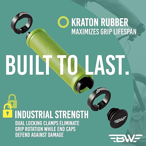 Miniatura 4 de BW Agarres de cadena  Puños de manillar de bicicleta MTB con bloqueo dual - Múltiples opciones de color