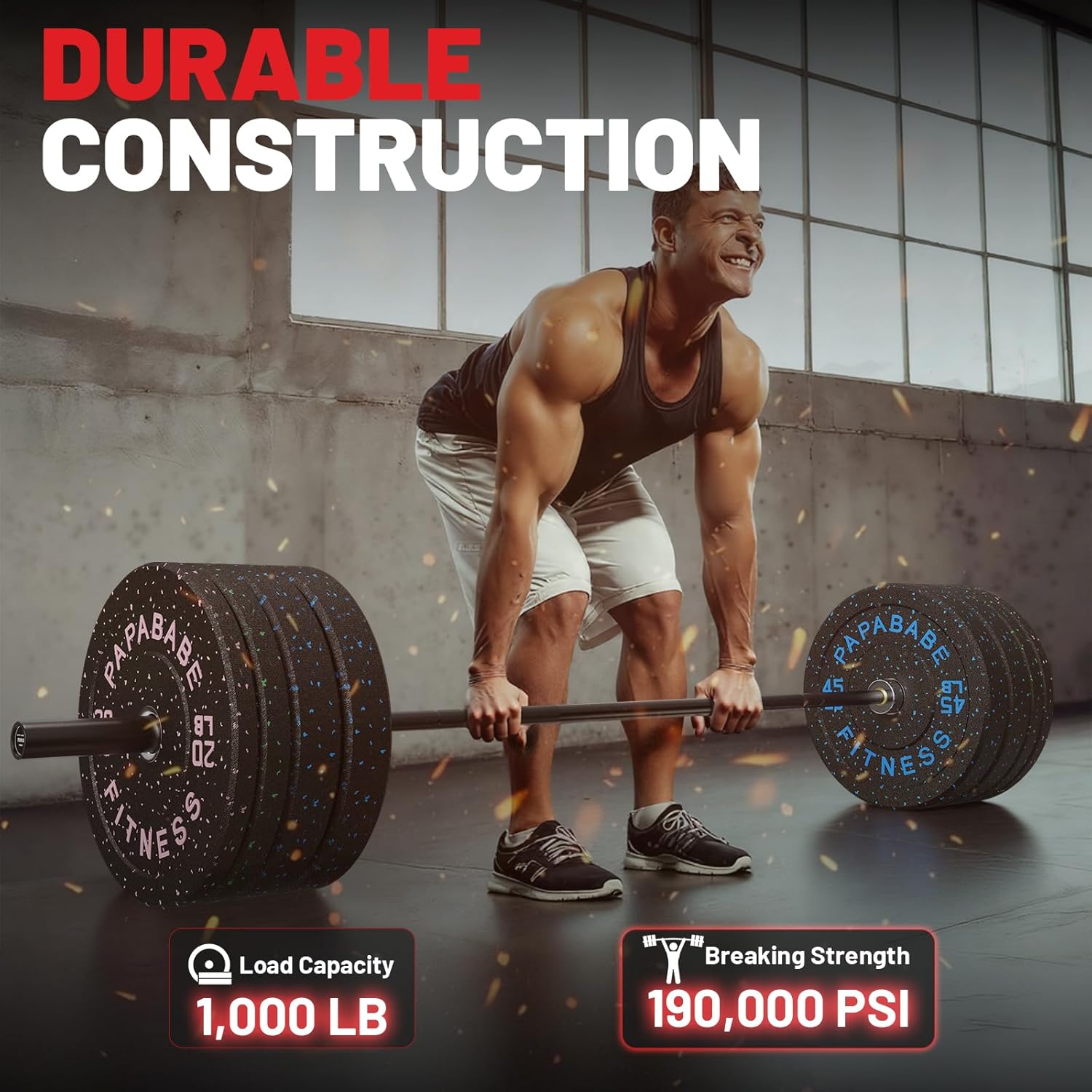 7FT Olympic Barbell 45 lb Barbell 2 INCH 1000lbs/1500lbs Capacity Olympic Bar with Moderate Knurling For Squats Curls Deadlifts