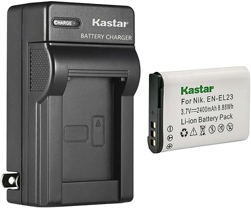 Miniatura 10 de Kastar Paquete de 2 baterías y cargador de pared CA de repuesto para batería Nikon EN-EL23 ENEL23, cargador Nikon MH-67 MH-67P, Nikon Coolpix B700,