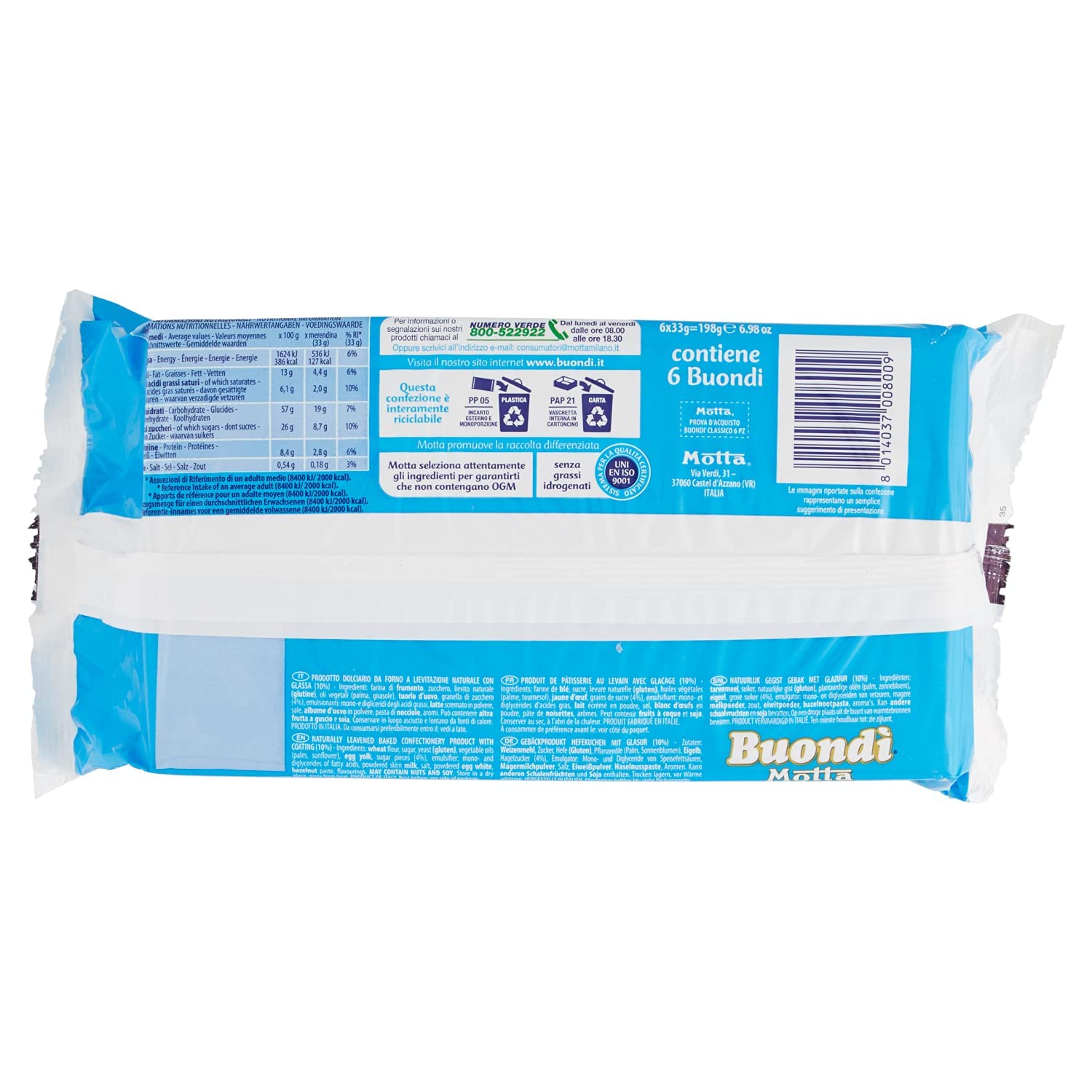 TESTPAKET Motta Buondì abgepackte Snacks gebackener Kuchen mit Zuckerguss 30 Stücke