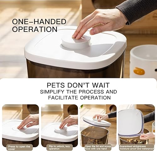 Miniatura 5 de LivLab Dispensador de arroz, contenedor de arroz de 10 libras con taza medidora, contenedor de cereales de alimentos, contenedores para el hogar