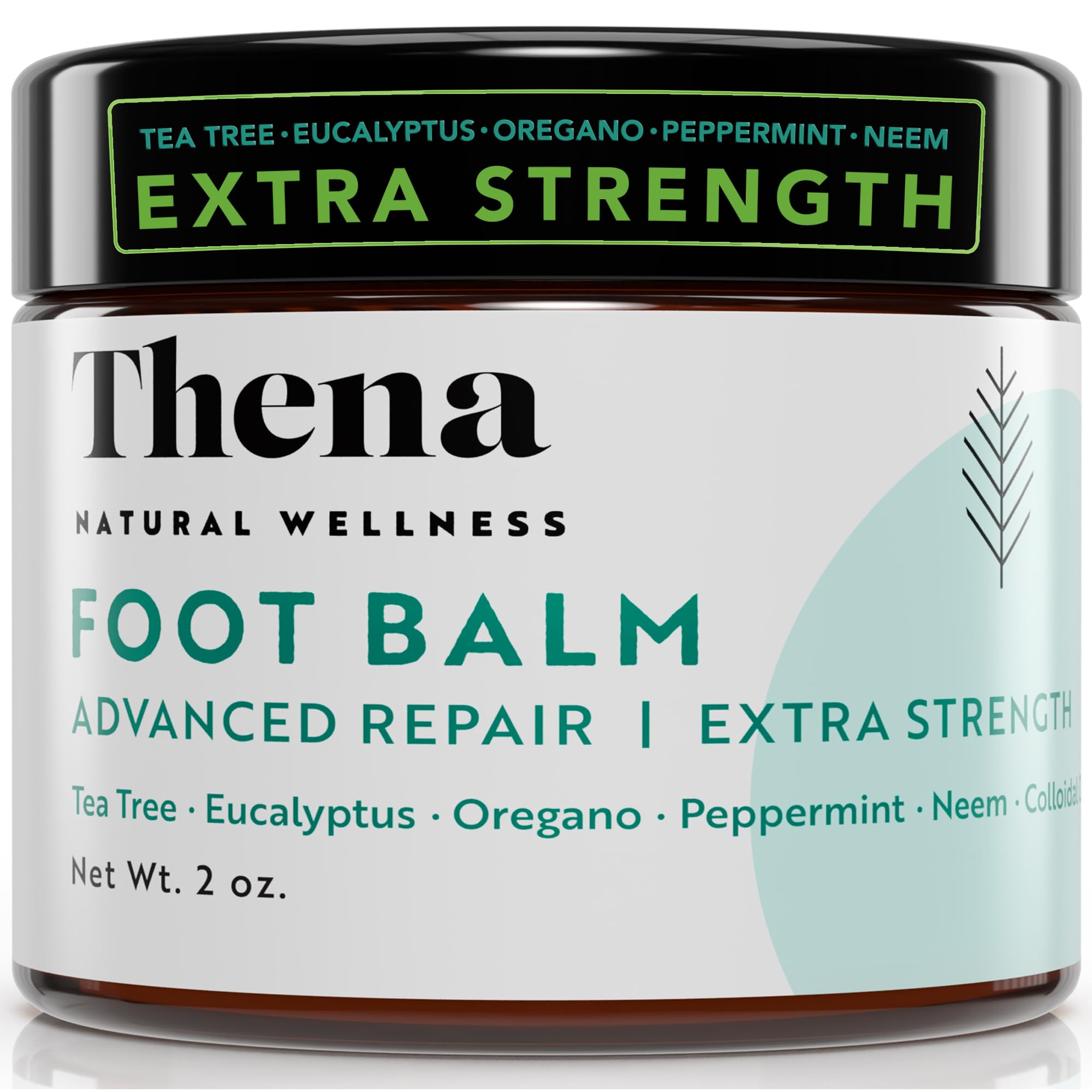 Thena Athletes Foot Cream Extra Strength Herbal Relief with Tea Tree Neem & Menthol, Athletes Foot Treatment Balm for Itchy Dry Cracked Feet, Heels & Toes, Advanced Plant-Based Foot Care