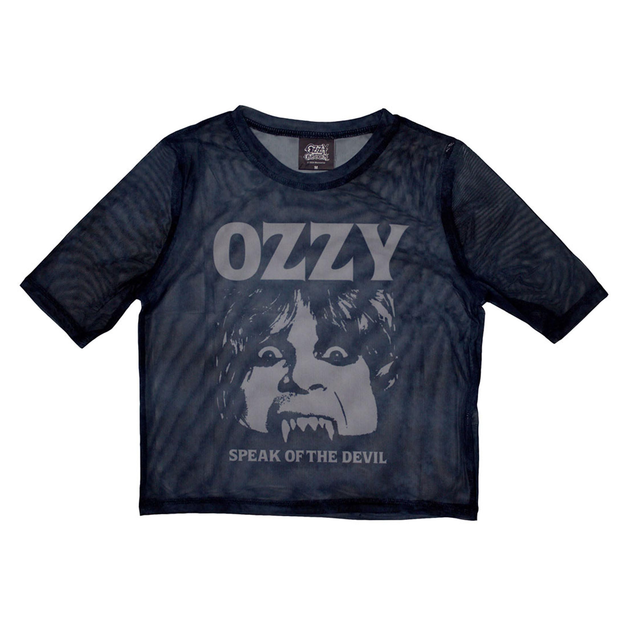 Rock Off officially licensed products Ozzy Osbourne Speak of The Devil Mesh Crop Top XXL Navy