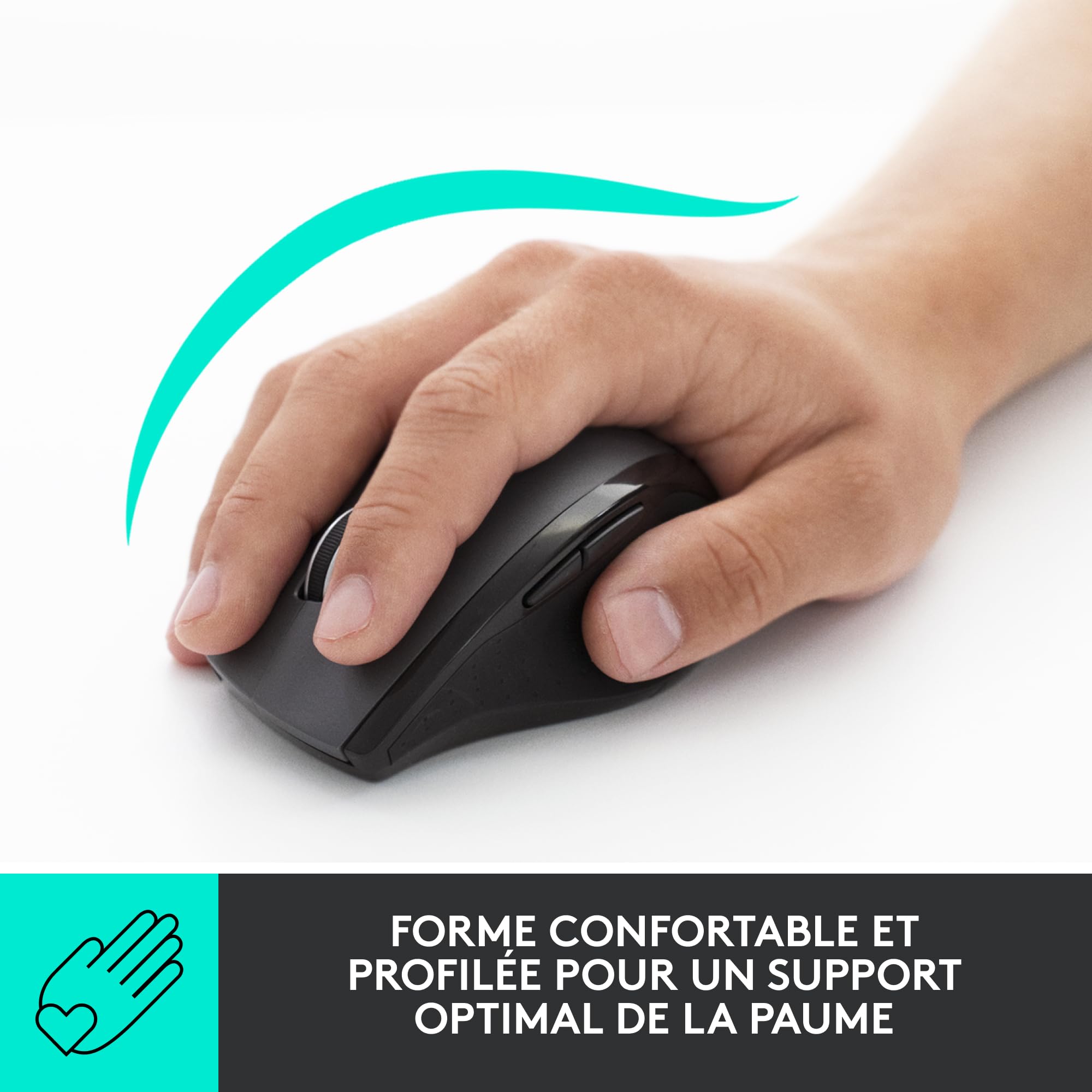 Logitech M705 Marathon sans Fil Souris, Récepteur USB Unifying 2,4 GHz, 1000 PPP, 5 Boutons Programmables, Pile Durée 3 Ans, Compatible PC, Mac, Ordinateur Portable, Chromebook - Graphite