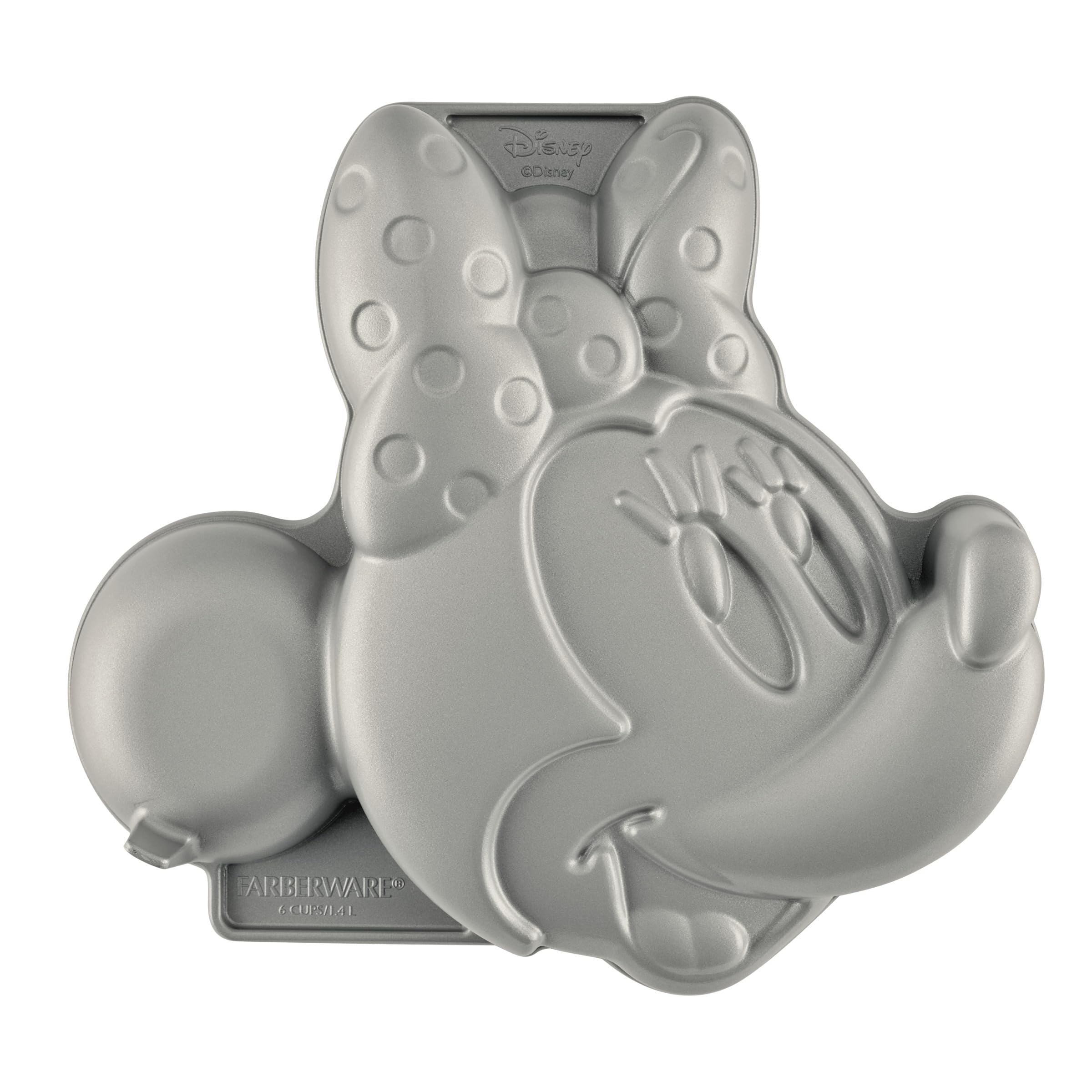 Farberware Disney Bake with Minnie Mouse Nonstick Bakeware Cake Decorating/Baking Dish, 3D Cake Pan - Gray