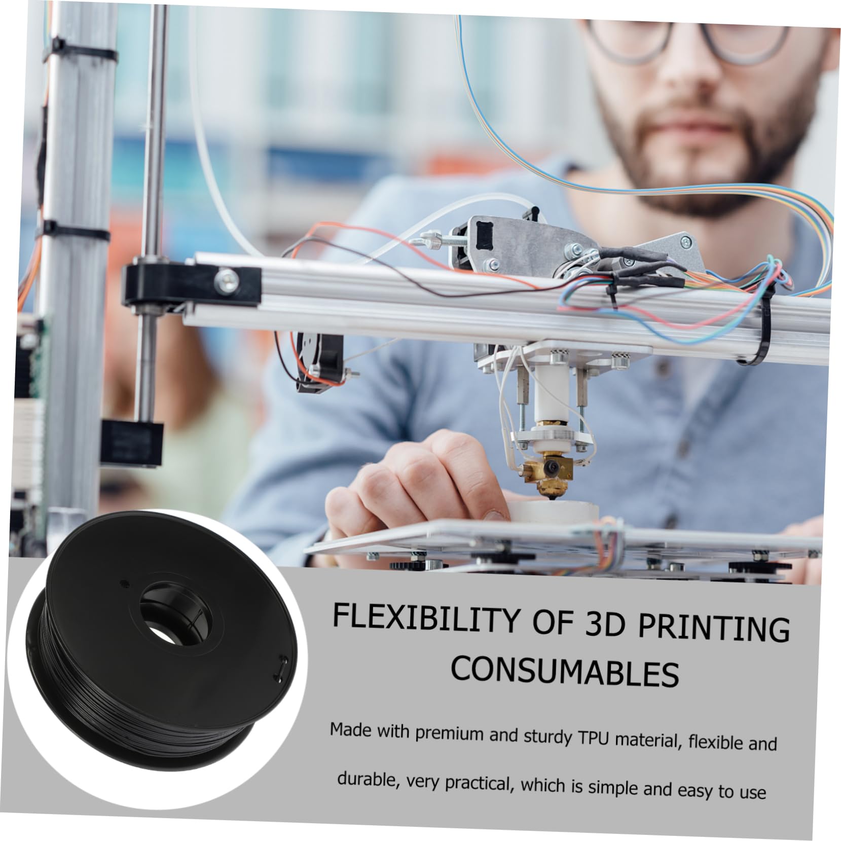 Filament D’impression 3d Asa Noir, Haute Dureté pour Imprimante