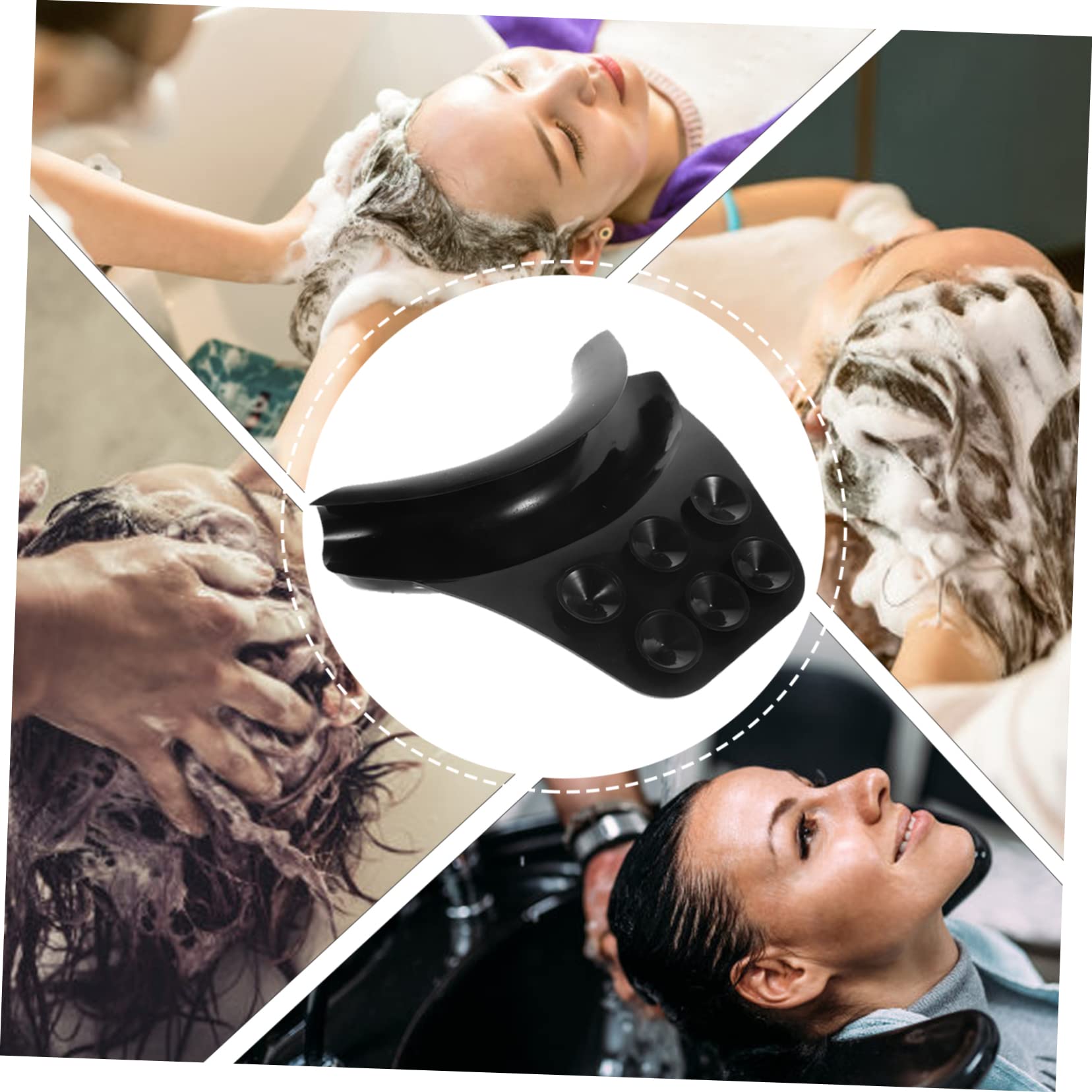 VALICLUD 3 Pièces Oreiller Shampooing Coussin Repose-Nuque Oreiller De Cou pour Le Lavage des Cheveux Repose-Nuque De Salon Repose-Nuque en Silicone Gel De Silice Black