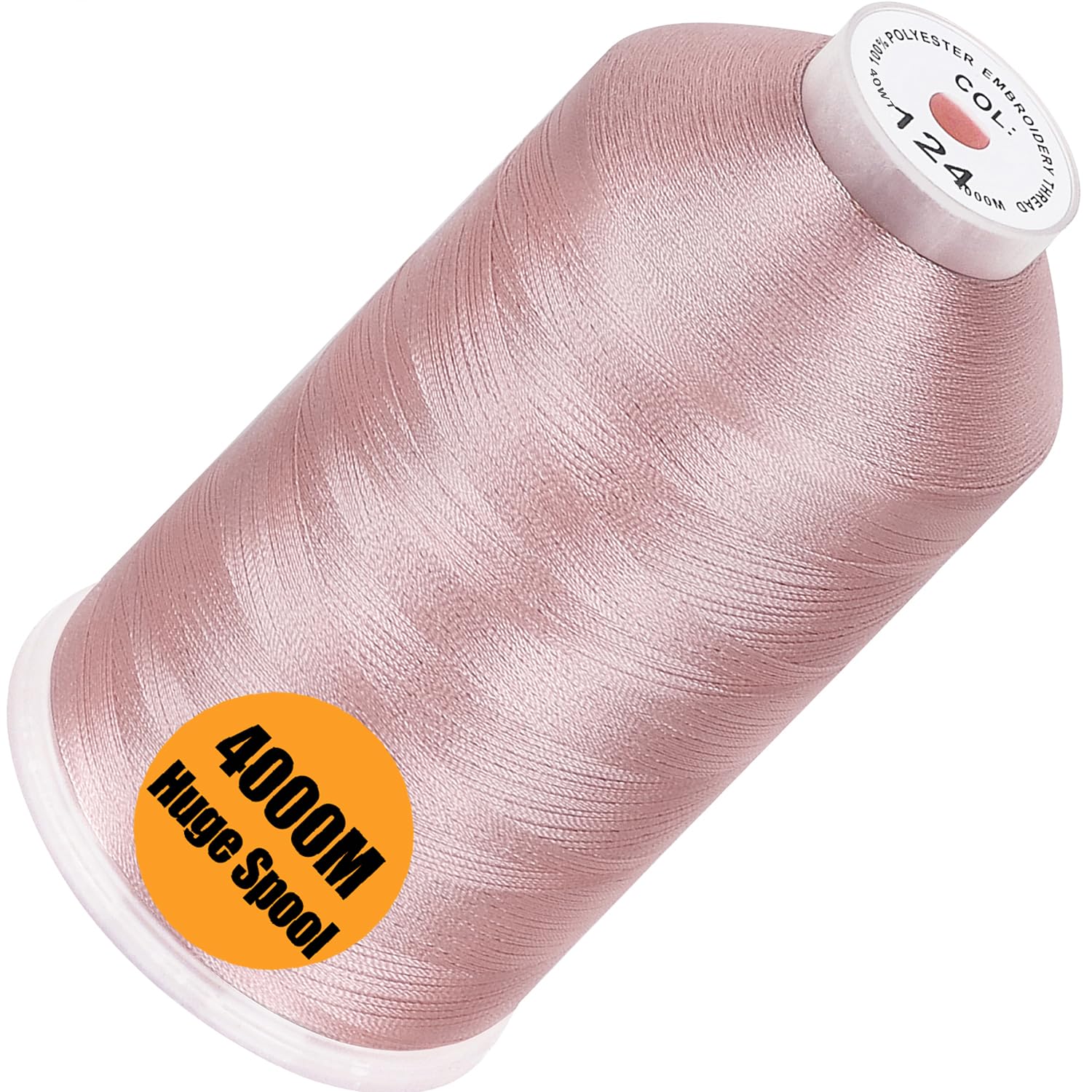 New brothread 4000M Huge Spool Embroidery Machine Thread - Flesh Pink