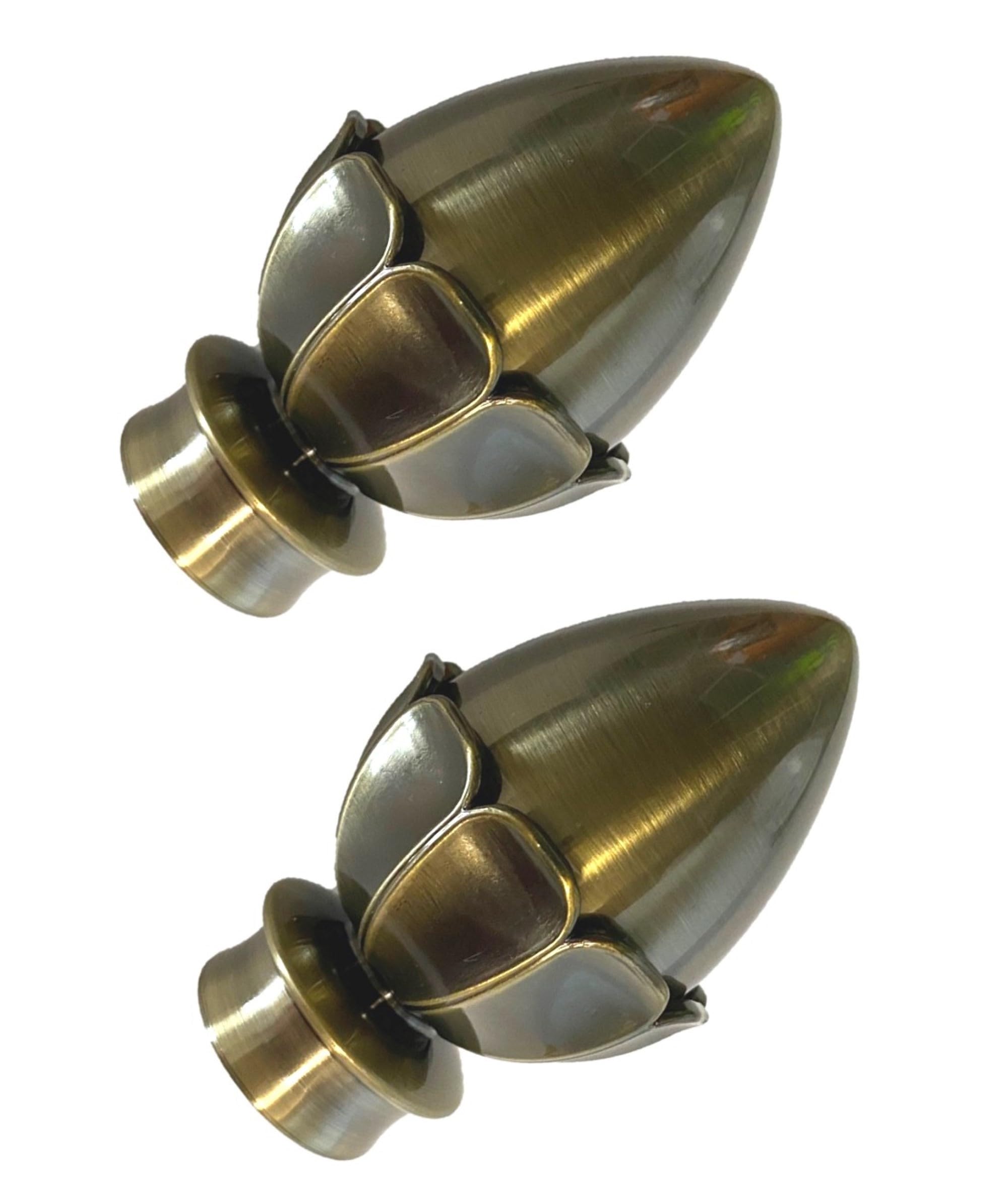 ABC Decor Acorn Curtain Pole Finials, Antique Brass, 28mm, pair of finials