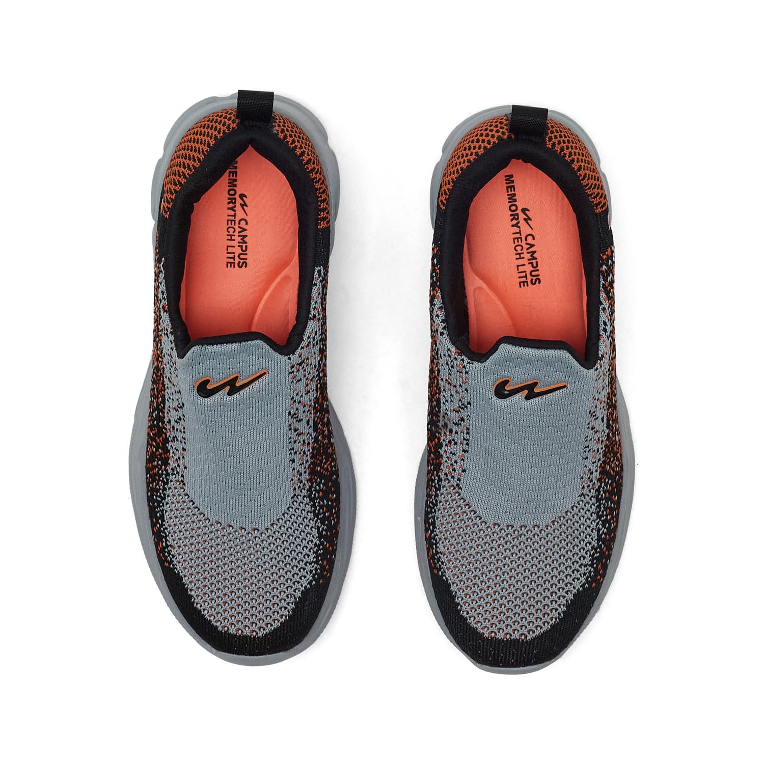 Campus Child Zip CH L.Gry/ORG Walking Shoes - 2UK/India 1Pair Light Grey/Orange 2