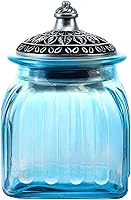 SOCOSY Vintage Crystal Glass Candy Jar with Lid - 24oz Nut Candy Jewelry Storage, Assorted Colors, Wedding Gift Kitchen Decor