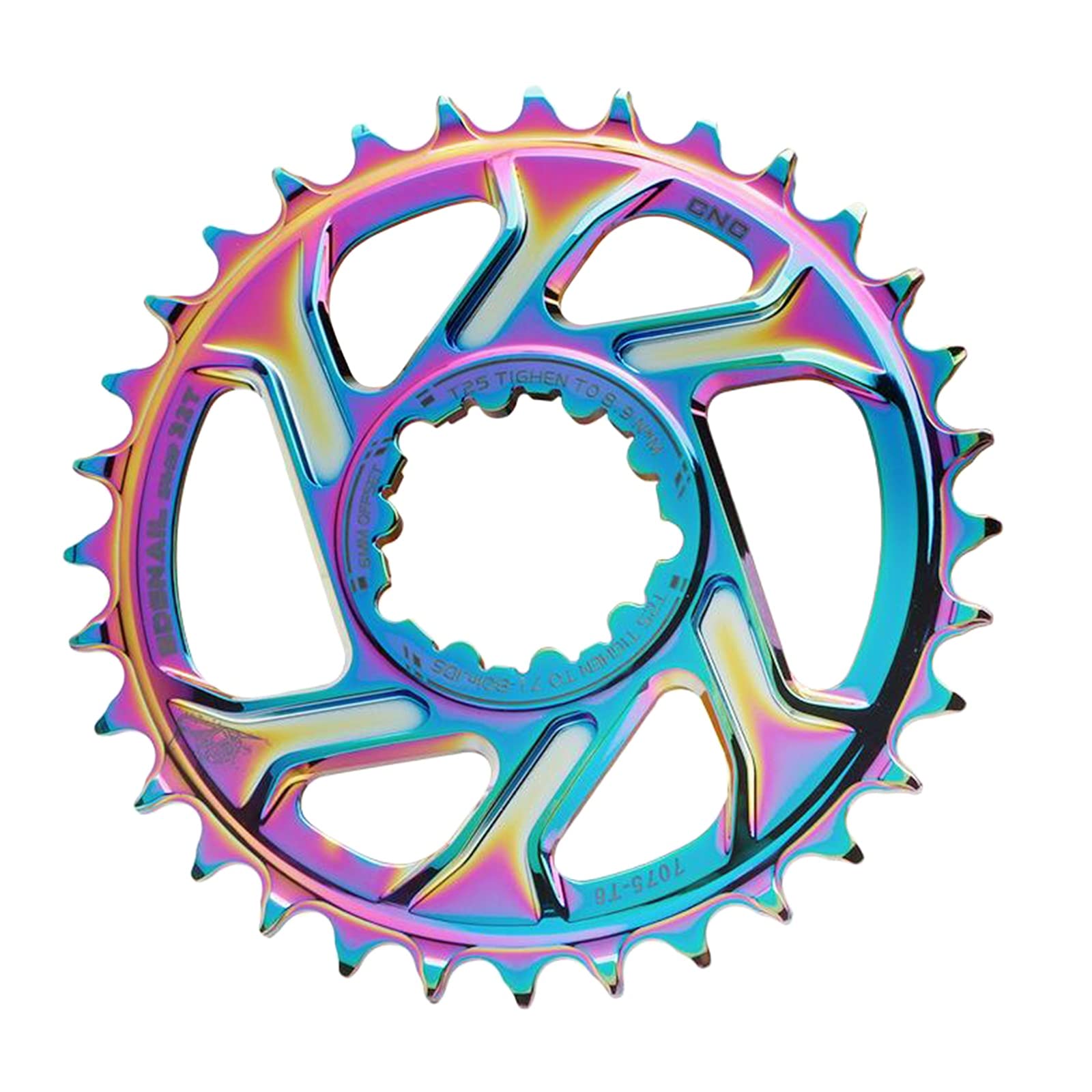 Sbziojhdr One Color Chain Ring， Crank Chain Ring，Strength Bike Chainring Direct Mount Wheel Narrow Wide Ring(32T)