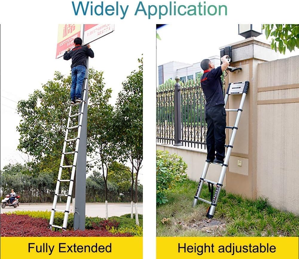 Outdoor Ladder,Ladders，Telescopic Ladder,Telescoping Extension Ladder (1.4M-4.9M Optional), Multi-Purpose Aluminium Foldable & Portable - Suggests 150Kg,1.4M/4.59Ft,1.4M/4.59Ft