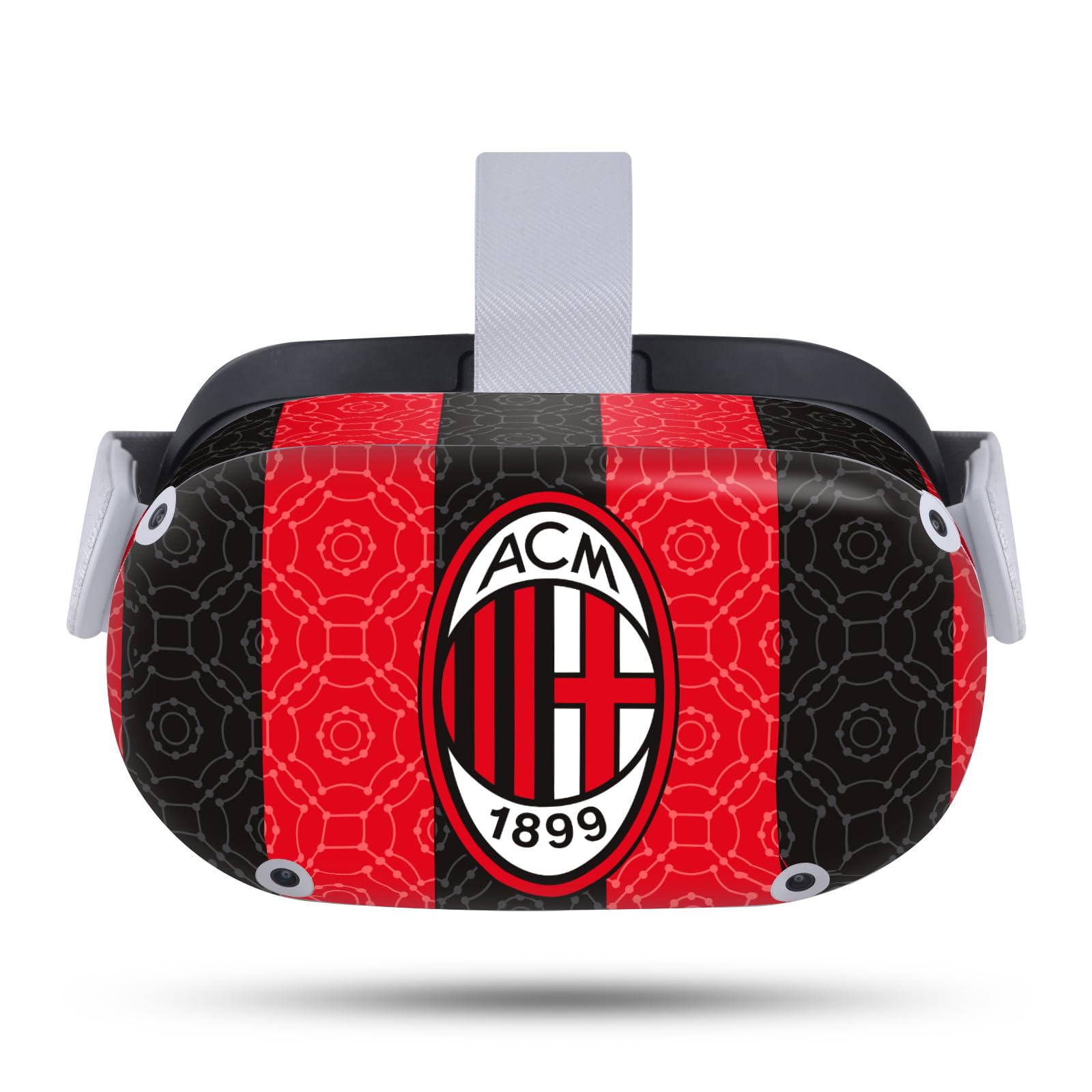 Head Case Designs Officially Licensed AC Milan Home 2020/21 Crest Kit Vinyl Sticker Skin Decal Cover Compatible with Meta Quest 2