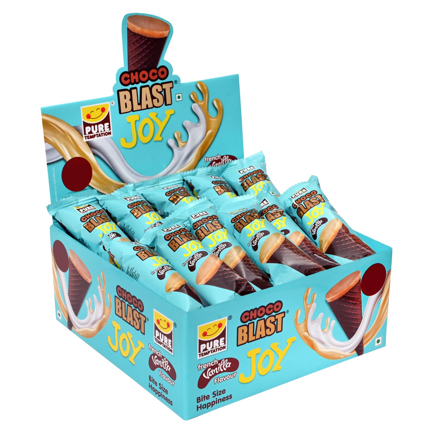 Pure Temptation Chocoblast Chocolate-Filled Waffle Cones [36 Pieces Chocolate Box] Snacks for Kids & Adults - Non-Meltable Chocolate Gift Pack - Individually Wrapped Chocolate Cone Bites - Joy Vanilla (B0CH189M5Z) Amazon Price History, Amazon Price Tracker