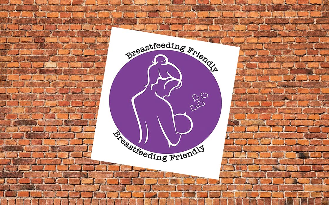 Chicbanners Baby Breastfeeding Friendly Sign Notice Self Adhesive Vinyl Gloss Sticker 125mm x 125mm