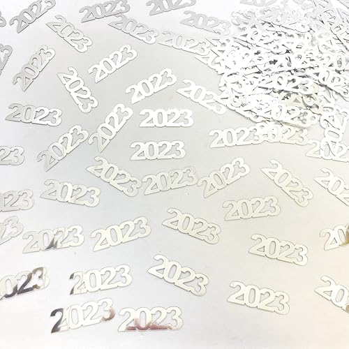 Confeti Año 2023 Plata - Paquete al por menor #7626 QS0
