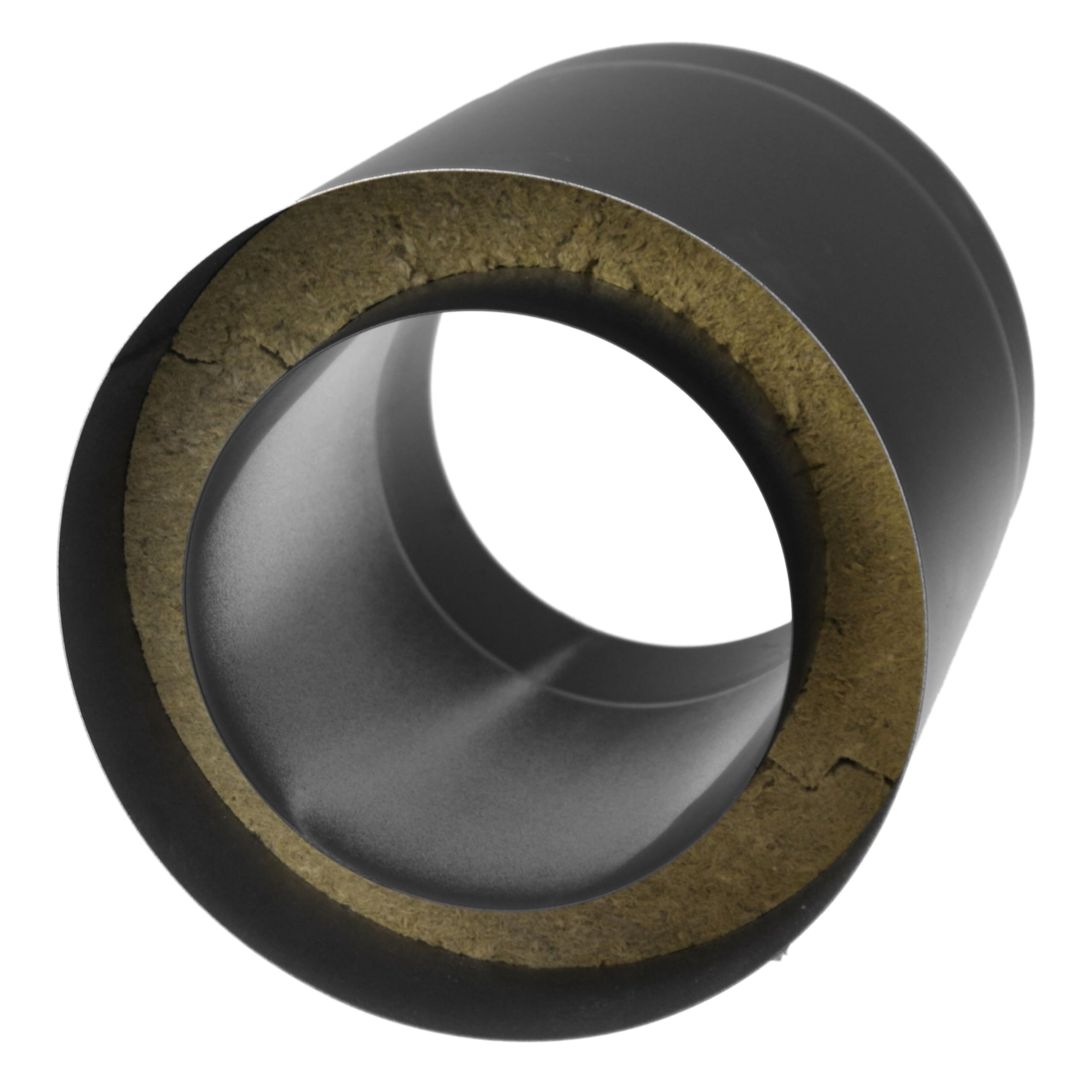 raik Rauchrohr/Ofenrohr Coltherm doppelwandig mit Isolierung Durchmesser 150 mm Länge 250 mm Stahlblech Schwarz SH30011487-sw