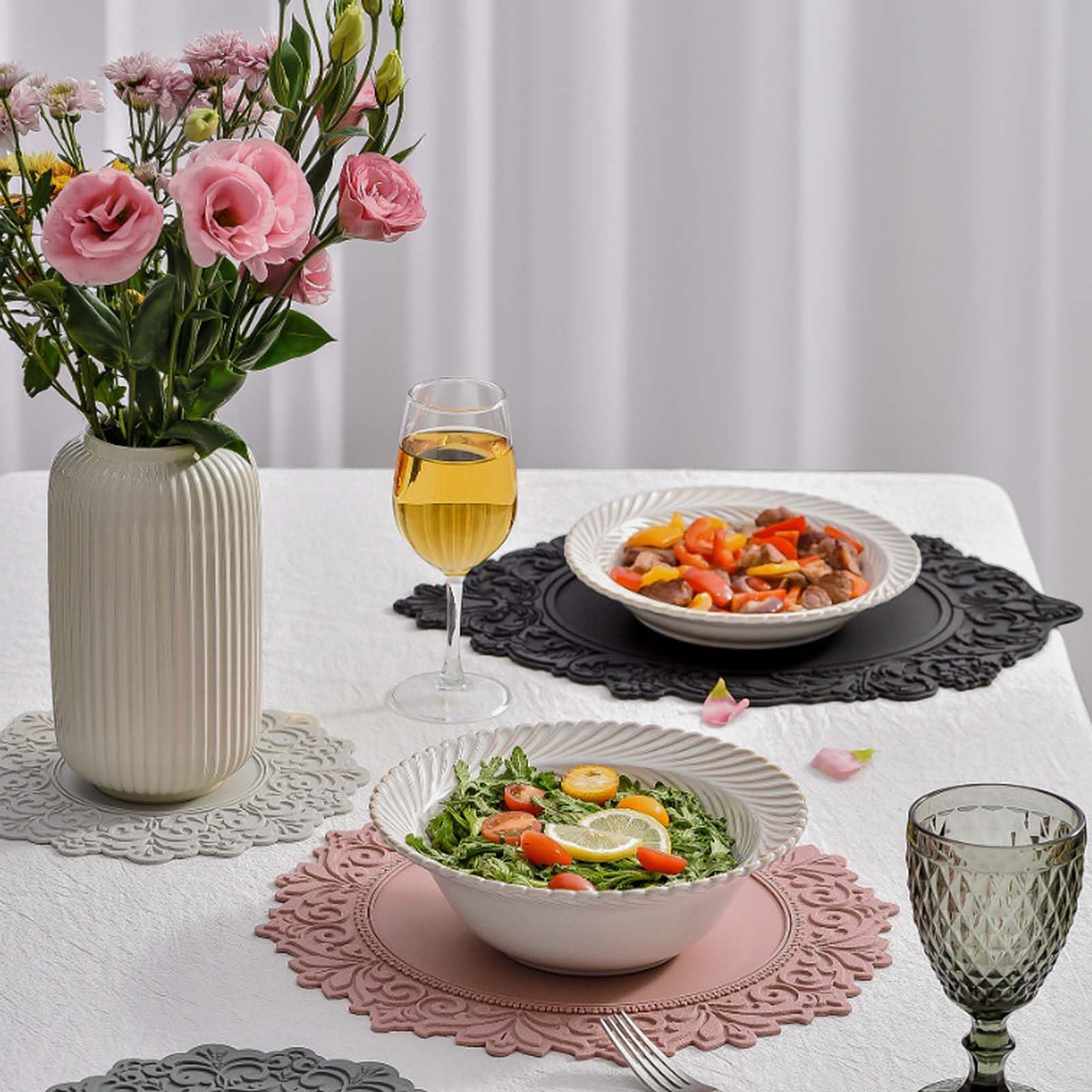 Salvamanteles de Silicona para Platos Calientes, ollas y sartenes, | Almohadillas calientes de cocina modernas antideslizantes y resistentes al calor para mesa y encimera.