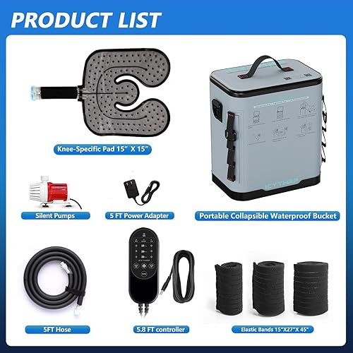 Miniatura 8 de Máquina de terapia de frío con temporizador programable, máquina de hielo portátil para rodilla después de la cirugía, sistema de recuperación de