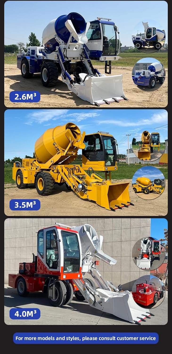 Automatic Self Loading Concrete Mixer with Drum, Multi Application Mixing for Municipal Works, Industrial Sites and Remote Job Locations