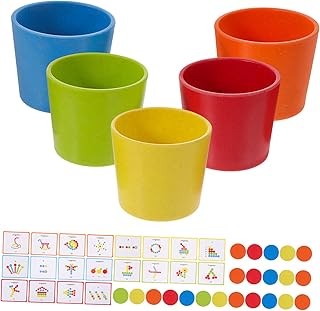TOYANDONA 1 Conjunto De Brinquedos De Reconhecimento De Cores Classificador De Madeira Copos De Classificação De Cores Brinquedo Classificador De Chips De Madeira Brinquedo De Madeira