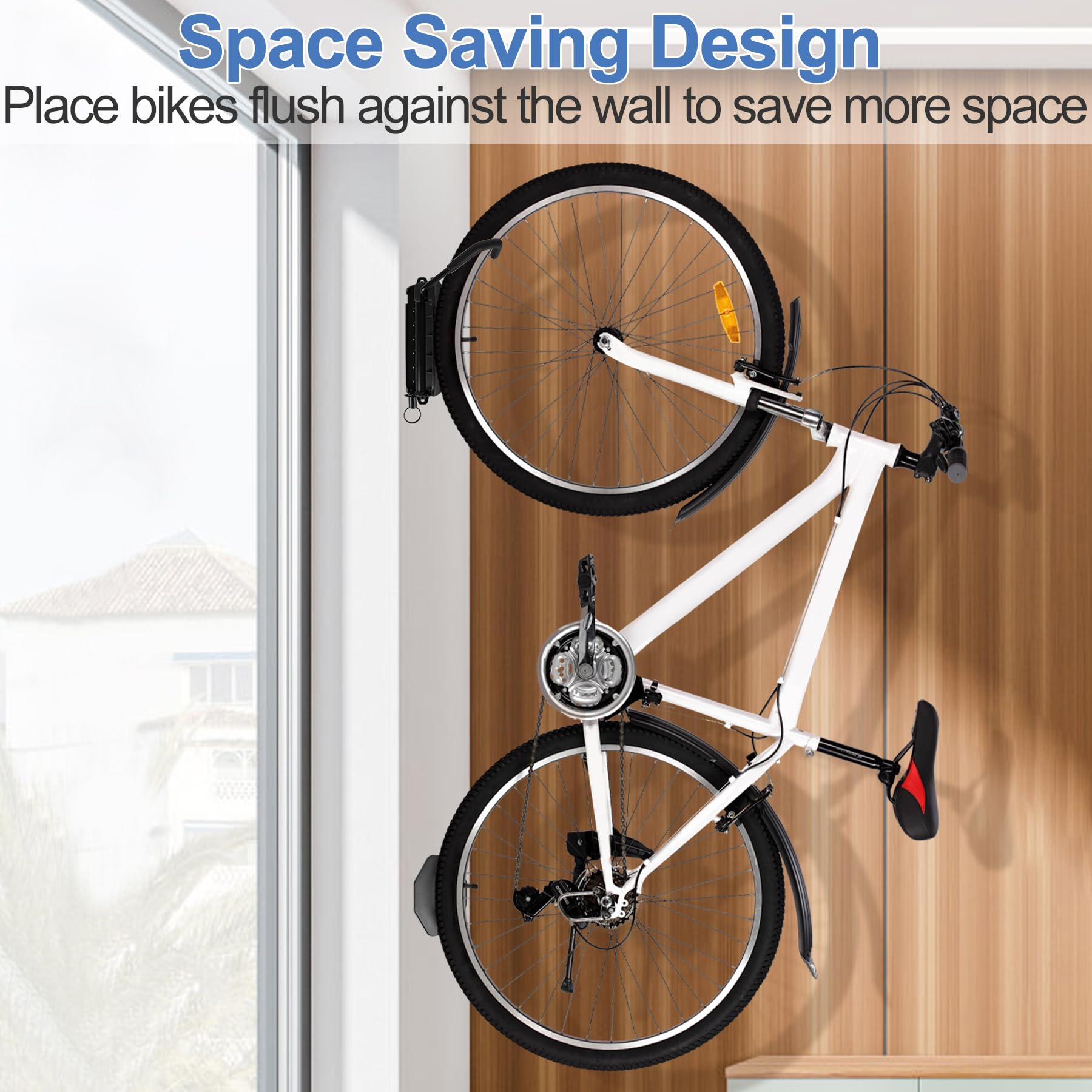 Soporte de pared giratorio para bicicleta, ganchos para garaje, soporte de pared para bicicletas (4, negro)