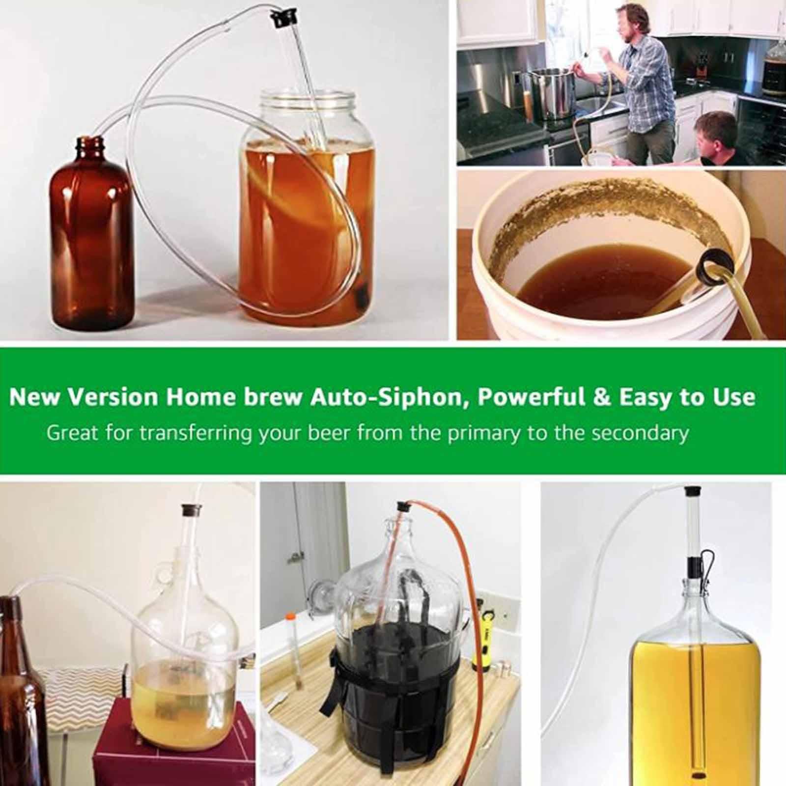 Kit de siphon automatique, compact, léger et facile à utiliser, avec tuyau et pince pour la mise en bouteille de bière de vin.