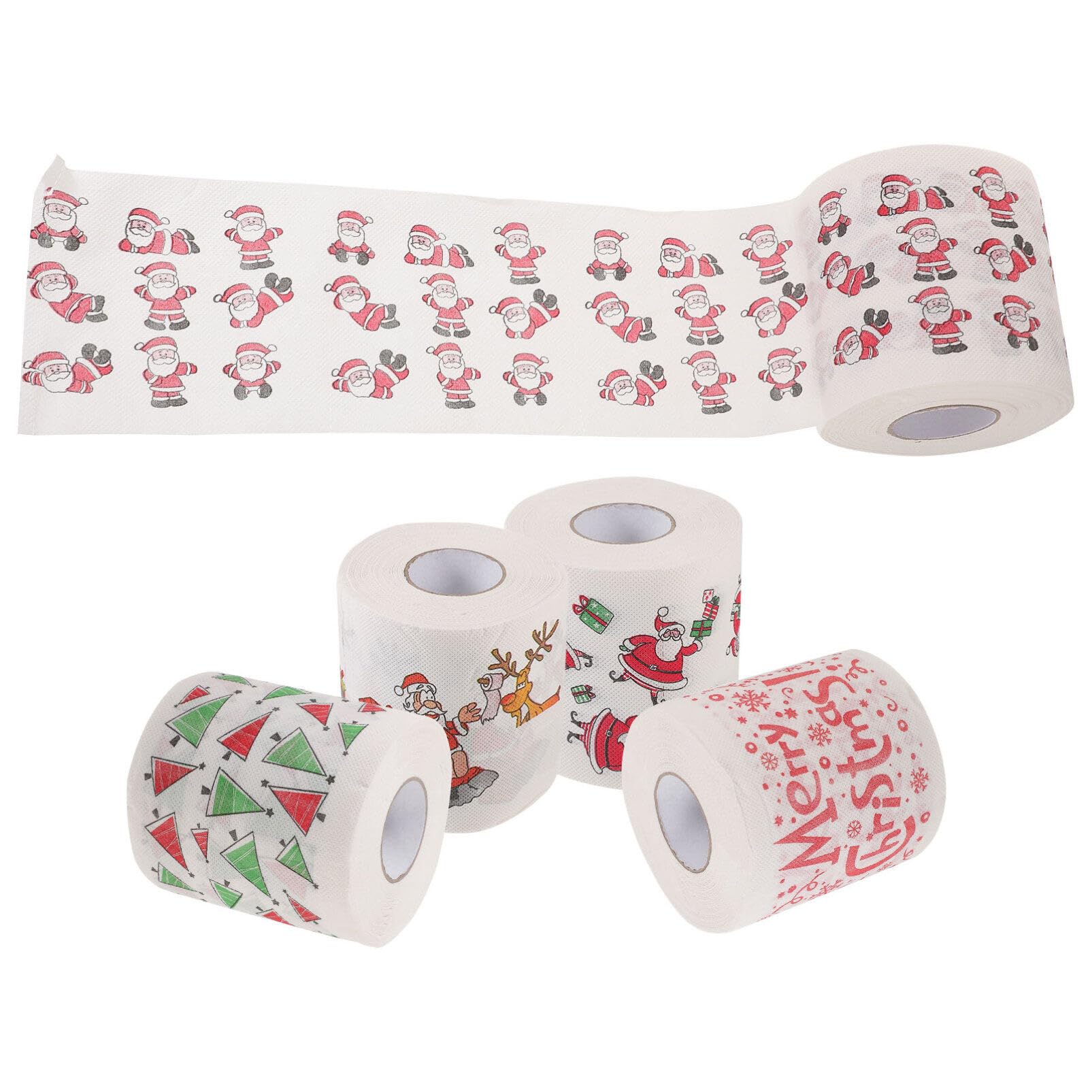iplusmile 5rouleaux Papier Toilette Noël Serviettes Table Jetables Essuie-Tout Fête