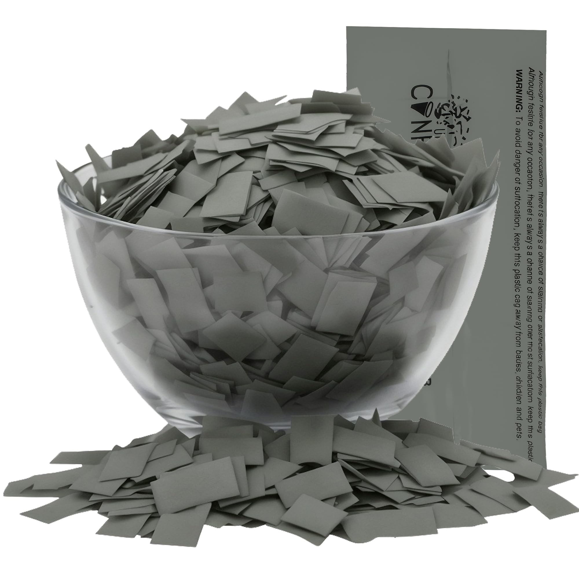 Ultimate Confetti Rectangular Gray Paper Confetti - 1 lb