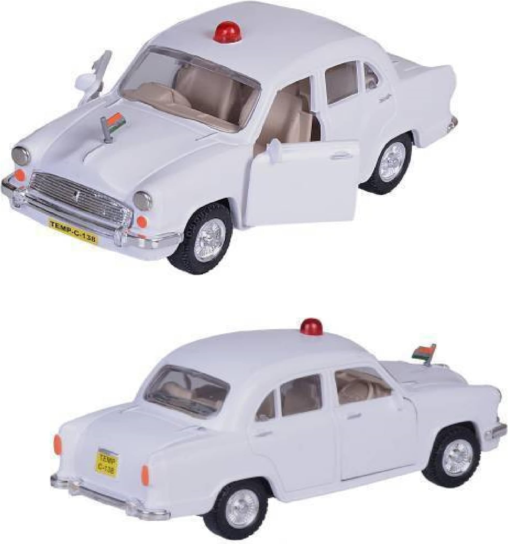 Plastic Ambassador Vip Car, Combo Of 2, White