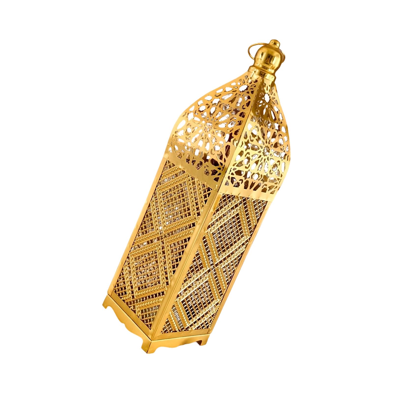 Linvimia Decorsative LED Lighted Lamp with Intricate Metalwork Moroccans Ramadans Hanging Decors for Living Room Patios Hollow Out Ramadans Lamp