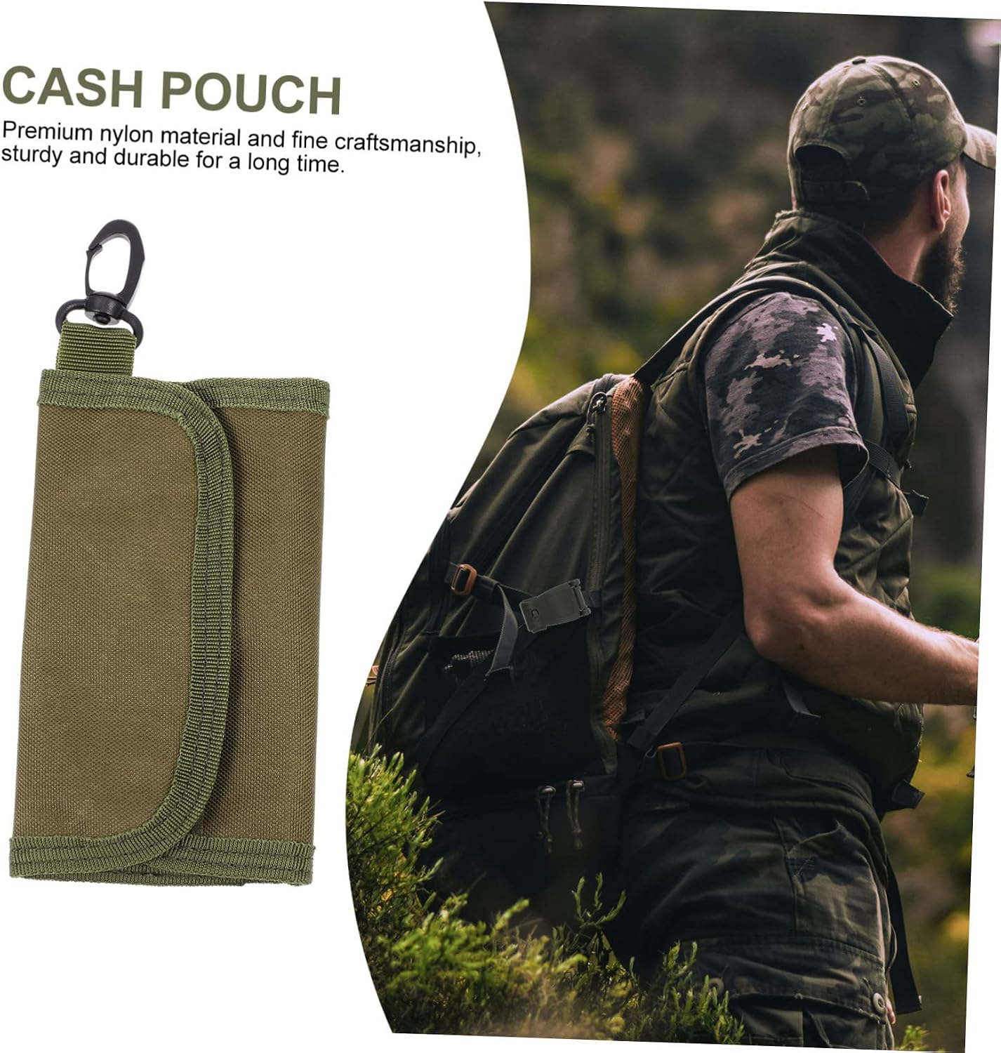 Toddmomy Nylon Cash Pouch Key Storage Bag Portable Wallet for Travel Shopping School Work Key Case Door Key Holder Compact Tactical Pouch for Outdoor Use