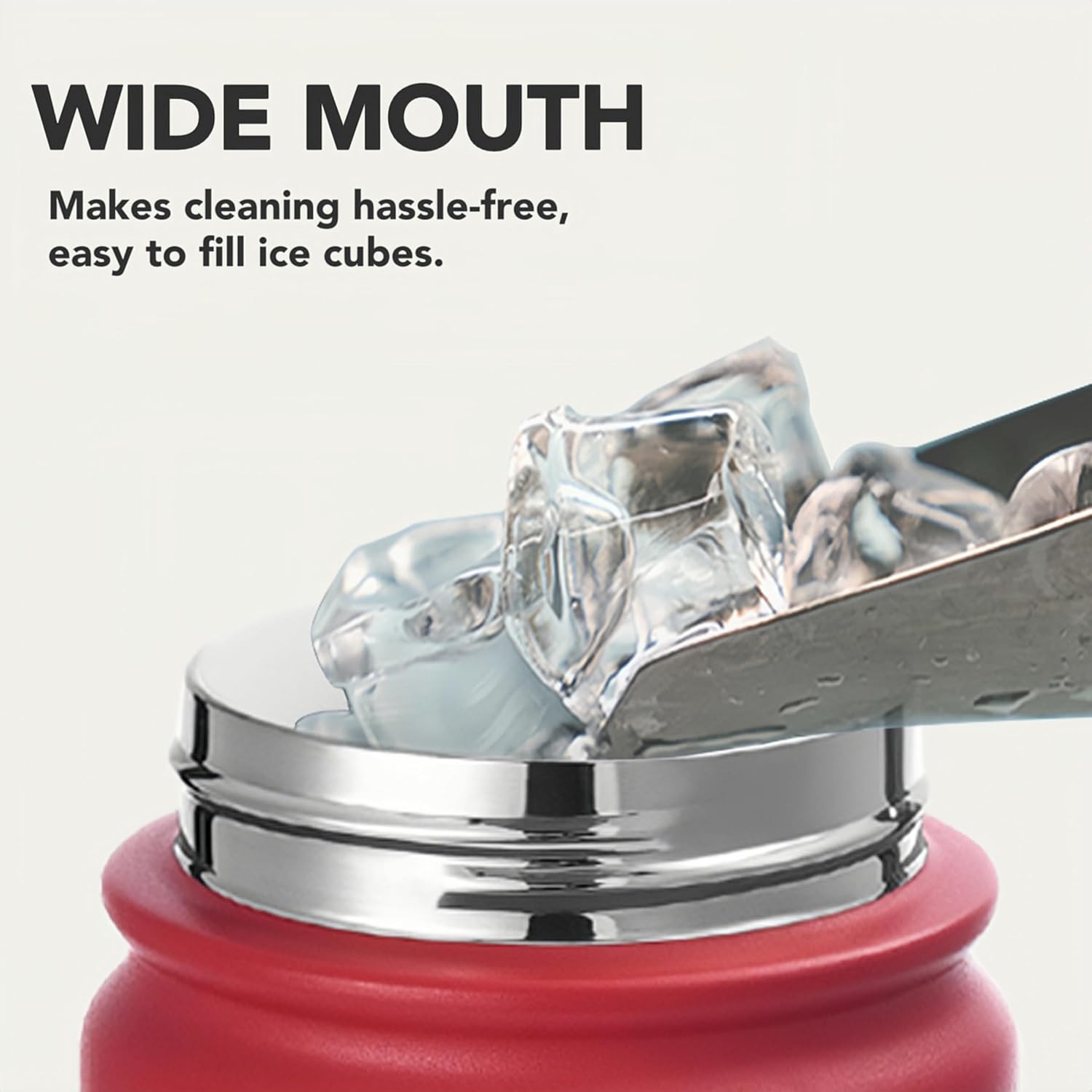 Insulated Stainless Steel Water Bottle with Straw, Ceramic-Lined, BPA-Free & Leak-Proof, 24 oz, Red - Image 6