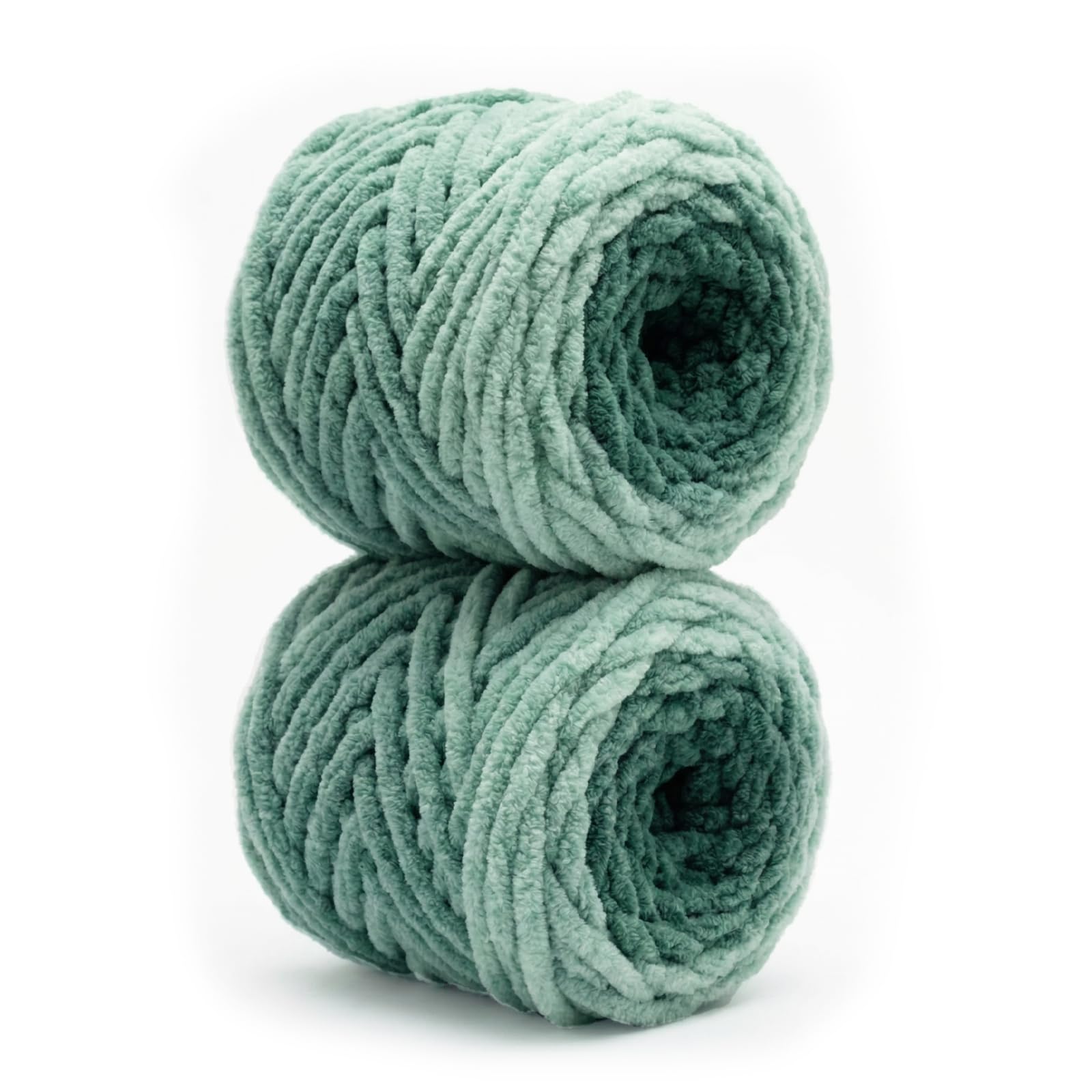 Chunky Gradient Yarn for Beginners - 2 Pack Giant Ombre Hand Knitting Yarn, Soft Crocheting Yarn (Total 1kg/35.2oz 170yds) (Forest)