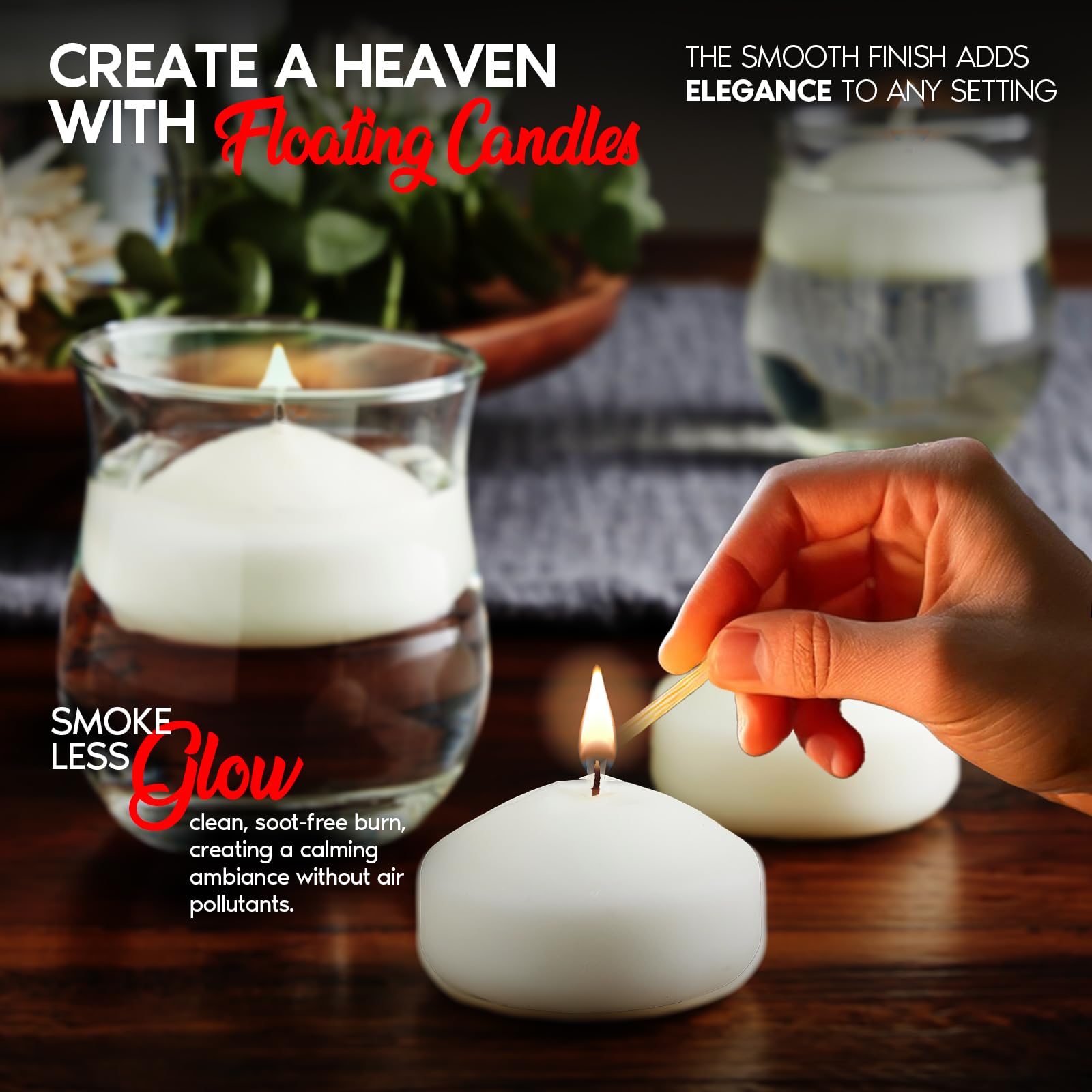 Candle Charisma Velas flotantes (blanco, 36 piezas)