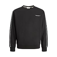 JACK & JONES Jjrikkie Piping Sweat Crew Neck, Nero