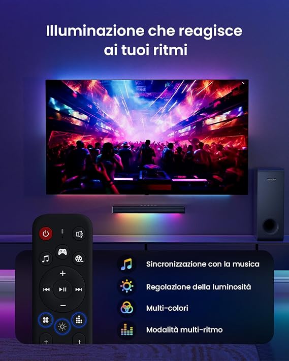 MEREDO 3.1CH Sound Bar with Subwoofer & Light Bars