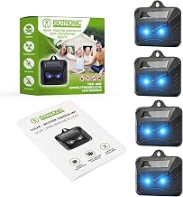 ISOTRONIC Solar Animal Repellent for Repelling Raccoons, Deer, Foxes & Wild Boars - Wild Animal Repeller with Blue LED Light - Effective Animal Repellent with 40 m² Effective Area (Pack of 4)