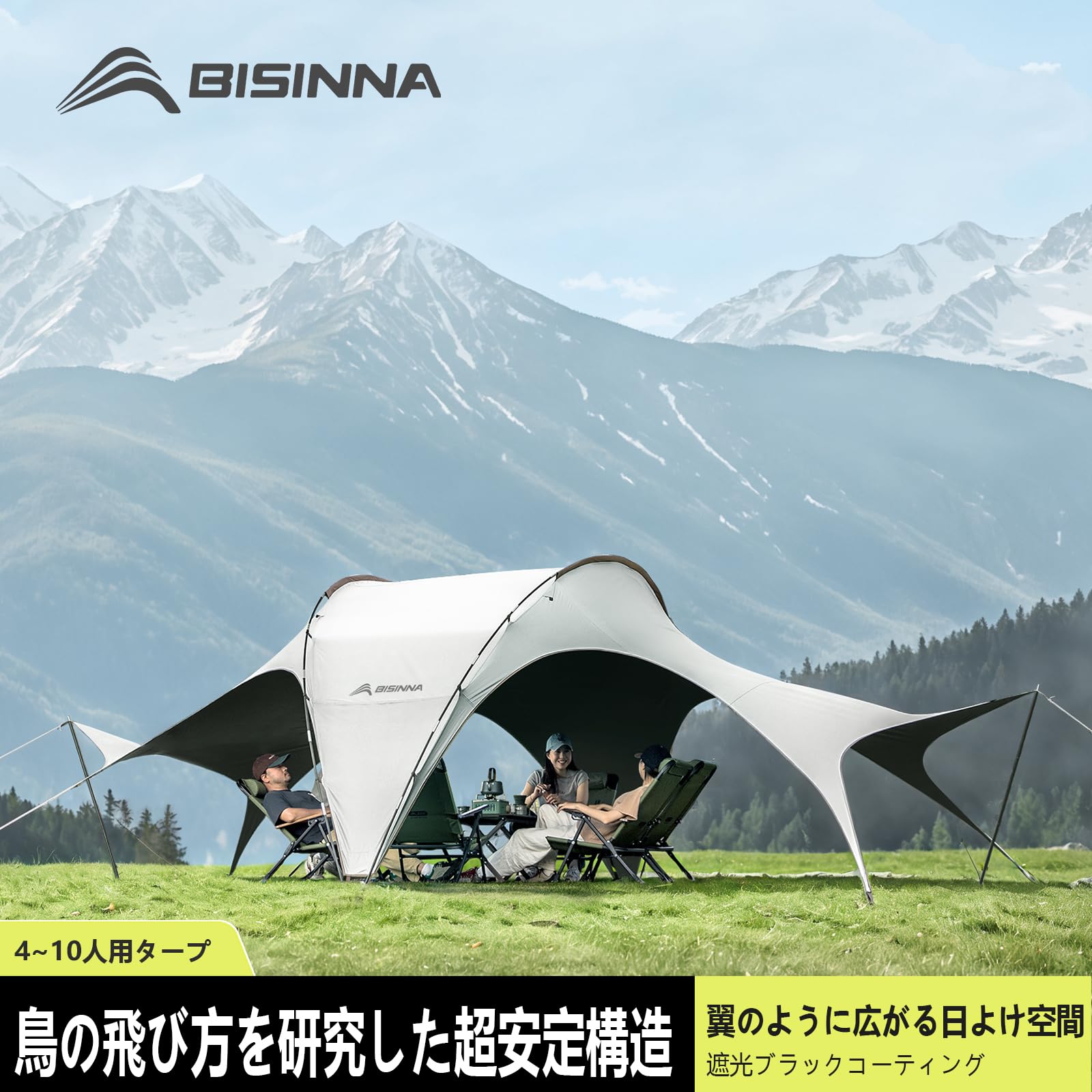 Amazon | BISINNA 超大型タープ 4-10人用 アウトドア キャンプ