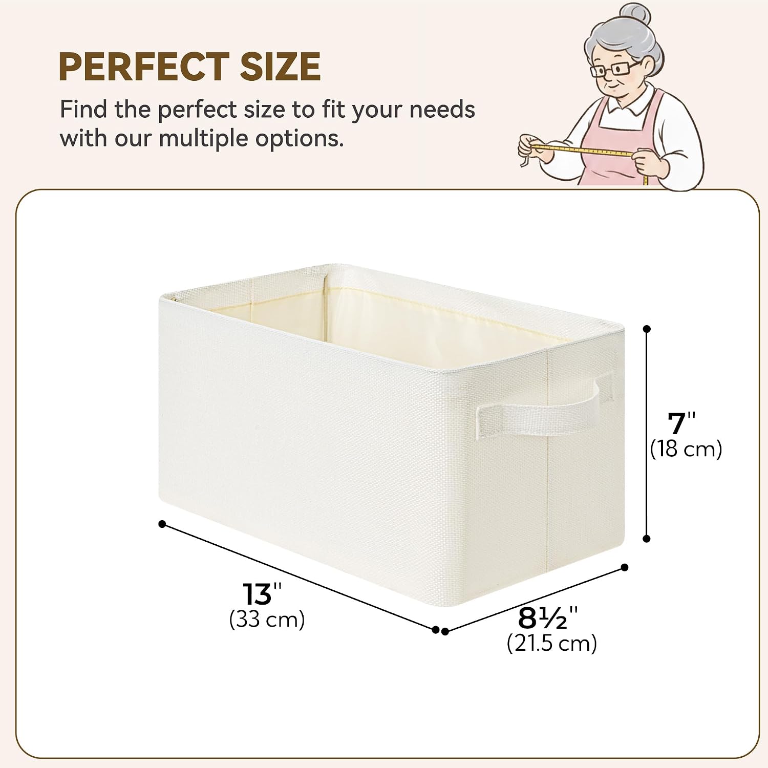GRANNY SAYS Closet Storage Bins, Storage Basket for Shelves, Beige, 2-Pack image 2