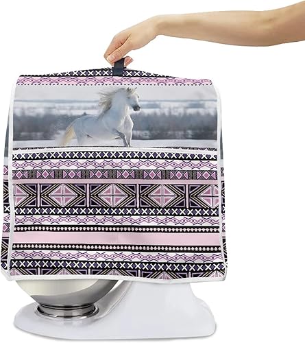 Miniatura 9 de Veniyate Cubierta de mezclador de ayuda de cocina con estampado de mariposas azules, a prueba de polvo, con bolsillos de almacenamiento de