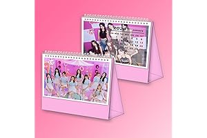 TWICE Calendar 2023-2024, TWICE Gift Photo Desk Calendar for New Year(Pink)