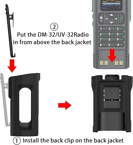 Miniatura 7 de BAOFENG Funda de radio dm32uv32, funda original para cinturón con clip, para BAOFENG dm-32uv uv-32 walkie talkie soporte accesorios de cinturón