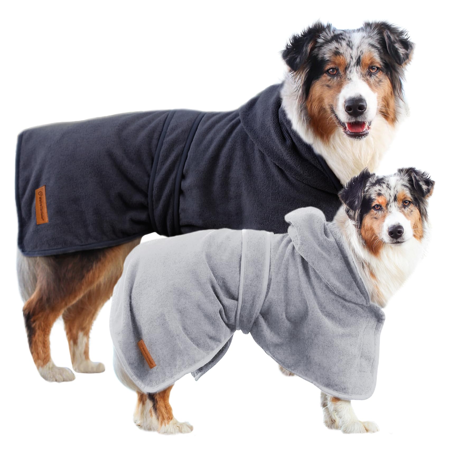 Wahre Tierliebe Hundebademantel waschbar - Trockenes Fell in nur wenigen Minuten - Hundehandtuch als kuscheliger Kälteschutz. Für Große, mittelgroße und kleine Hunde, Bademantel Hund, XL