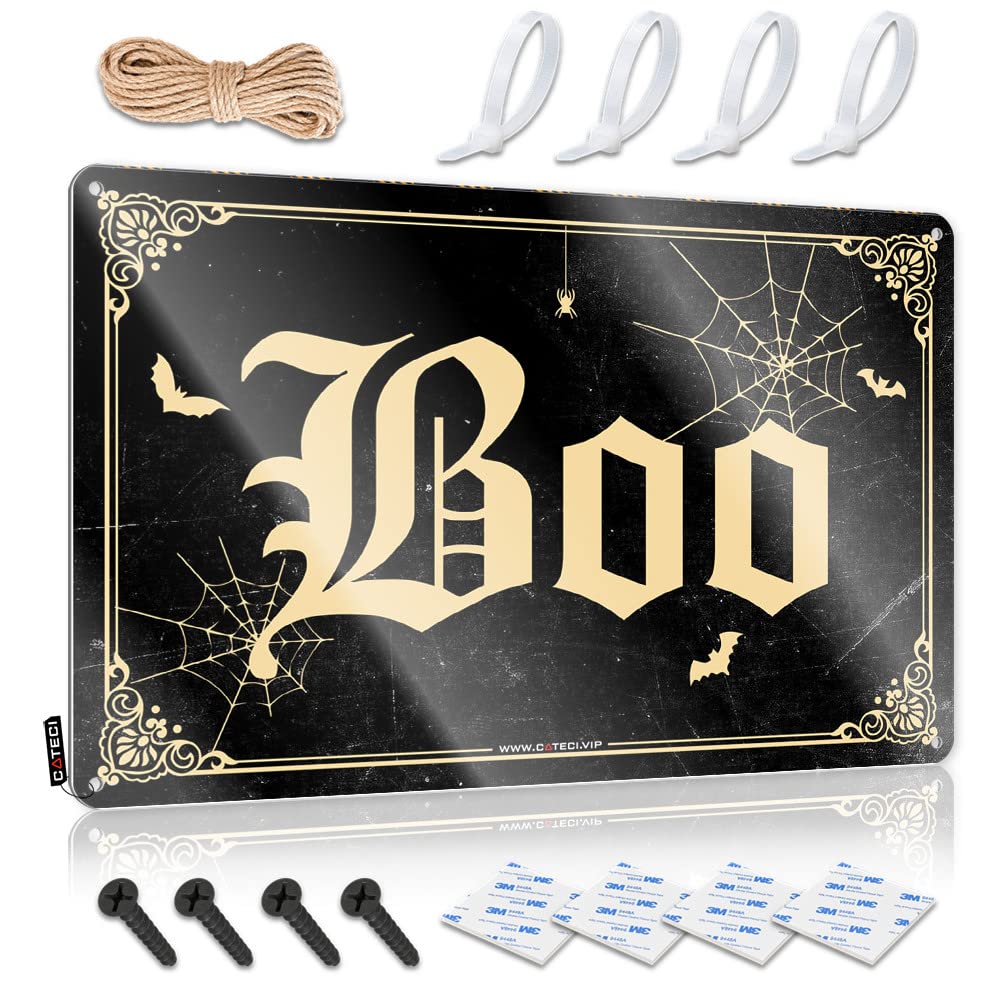 Men Cave Decor Boo Halloween Tin Sign Funny Coffee Signs Beer Signs Metal Vintage(20X30CM)