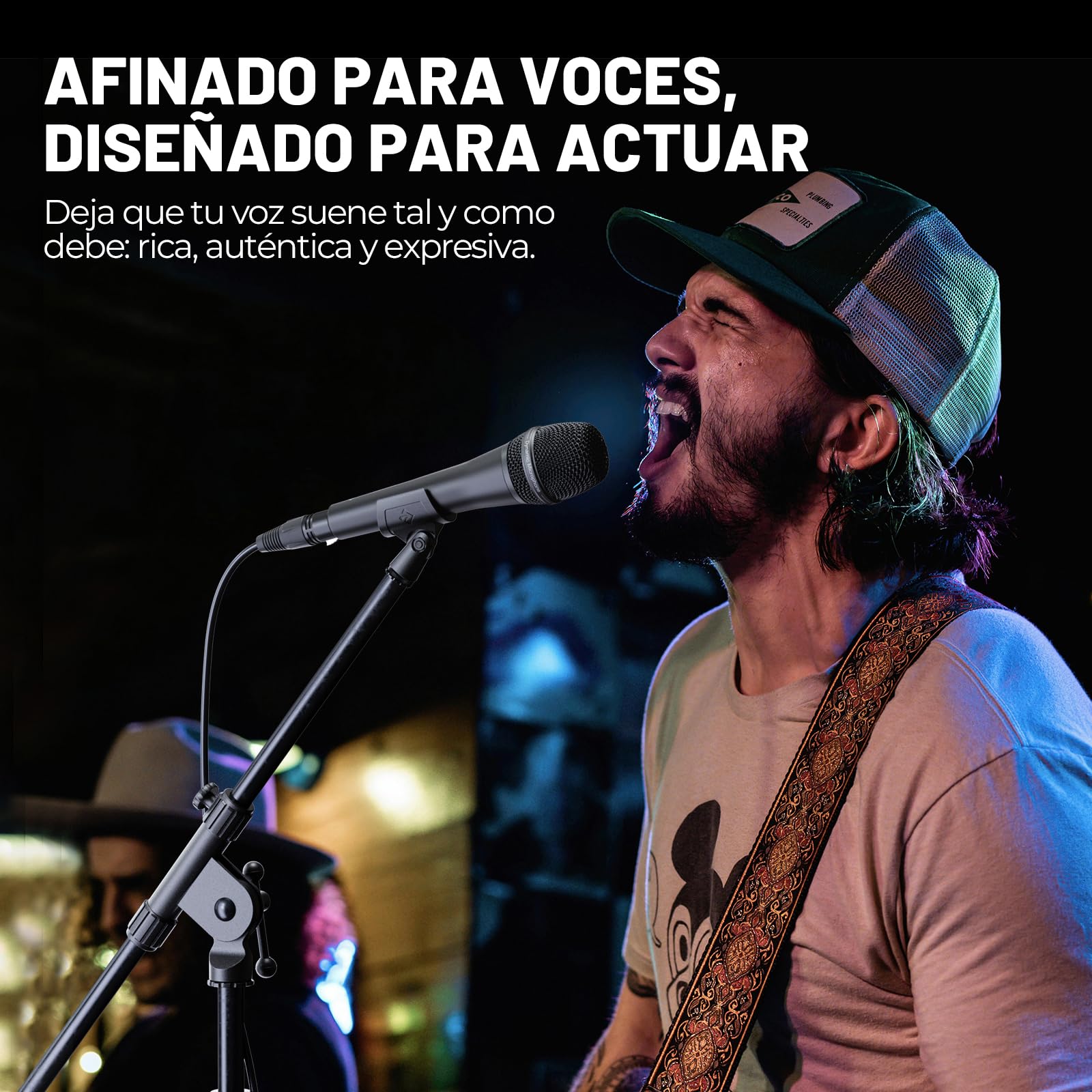 Phenyx Pro Micrófono Vocal Dinámico Supercardioide XLR PM-26 | Patrón supercardioide, Mic de mano dinámico, Cable XLR de 5 m, Clip de micrófono, Bolsa de transporte, Canto, Escenario