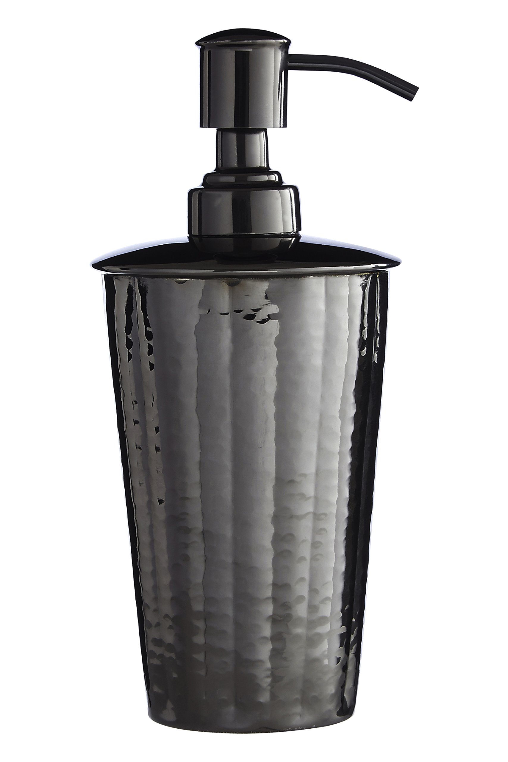 Premier Housewares Hammered Effect Black Nickel Finish Lotion Dispenser, Silver, 19 x 9 x 9 cm