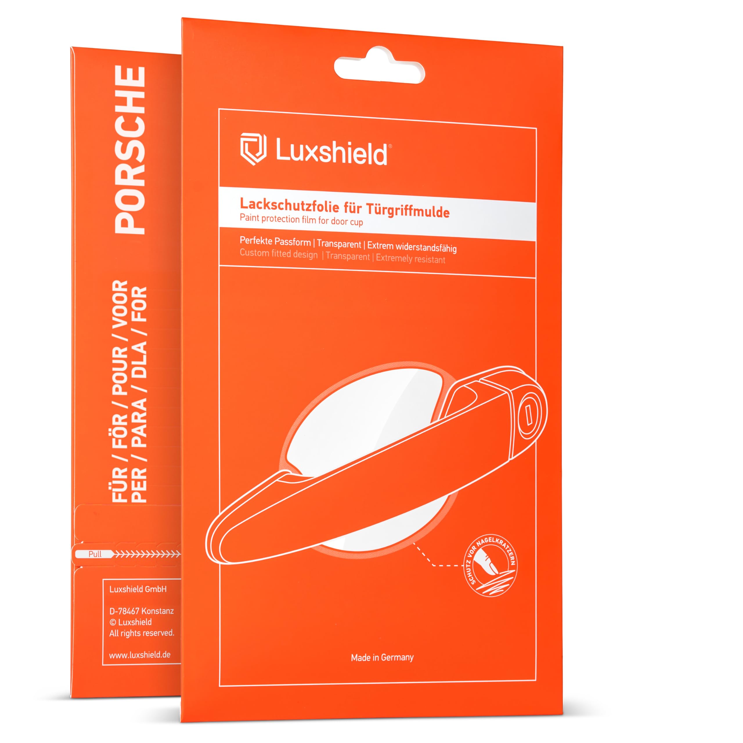 Luxshield folia ochronna na klamki kompatybilny z Porsche Macan 1 (I) 95B I 2014-2024 - ochrona przed zarysowaniami, folia ochronna na lakier – przezroczysta błyszcząca