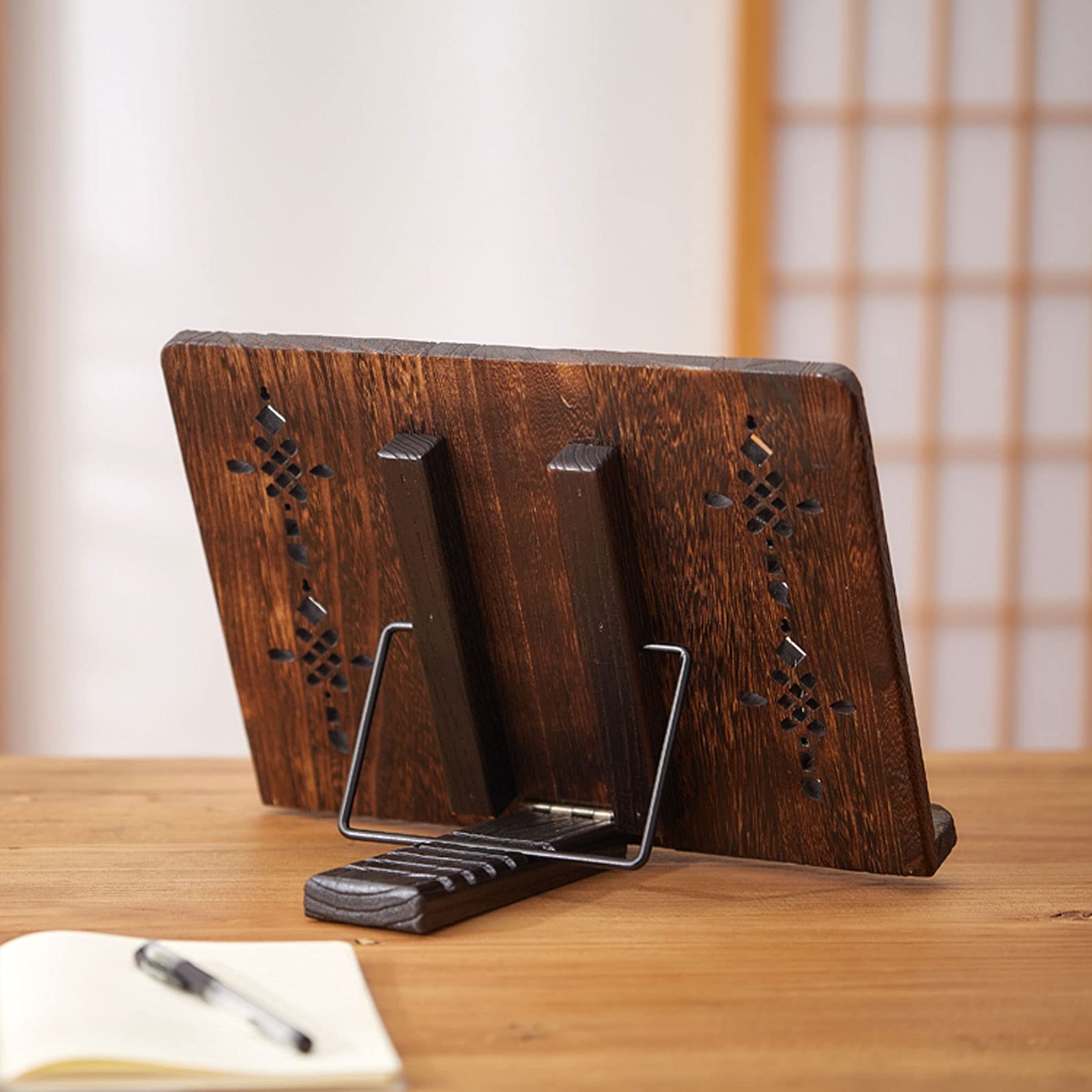 Atriles de música Atril de sobremesa, soporte de madera para libros de documentos, portátiles, libros de cocina, música y documentos, soporte de lectura con 6 posiciones ajustables para instrumentos